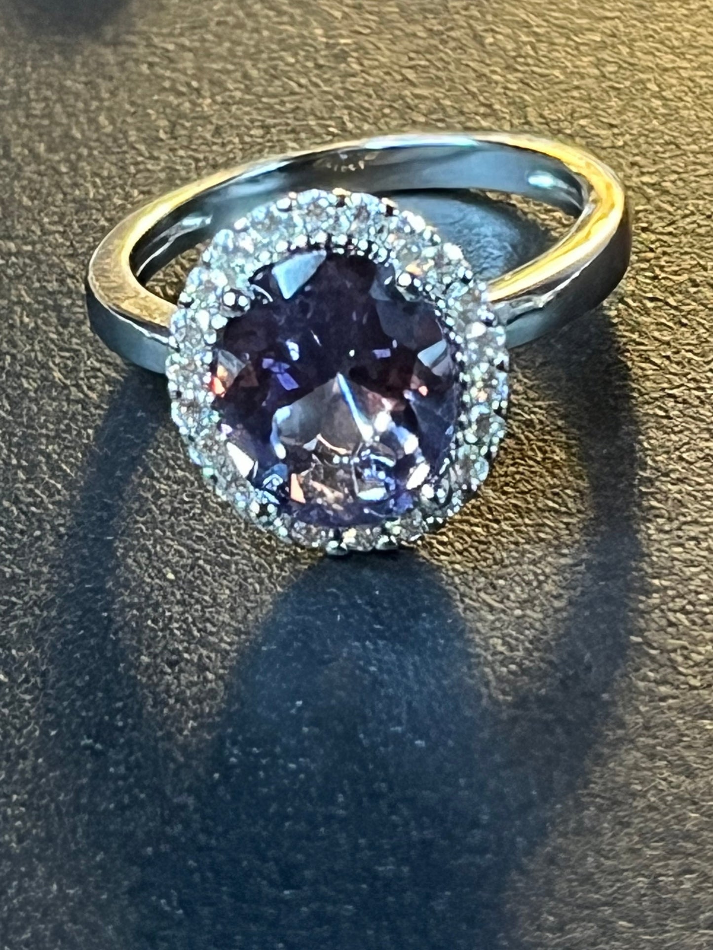 Alexandrite Halo Ring
