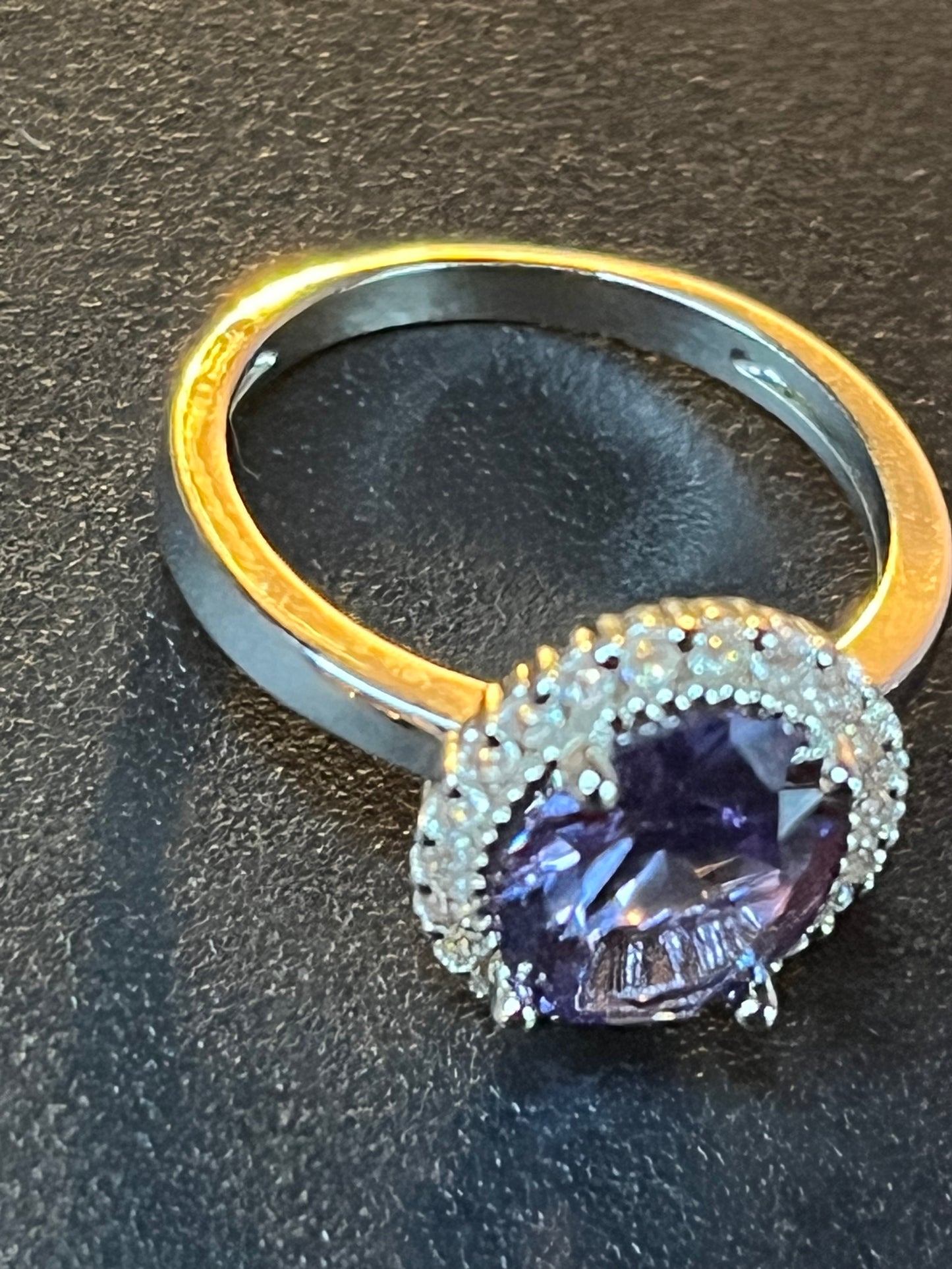 Alexandrite Halo Ring