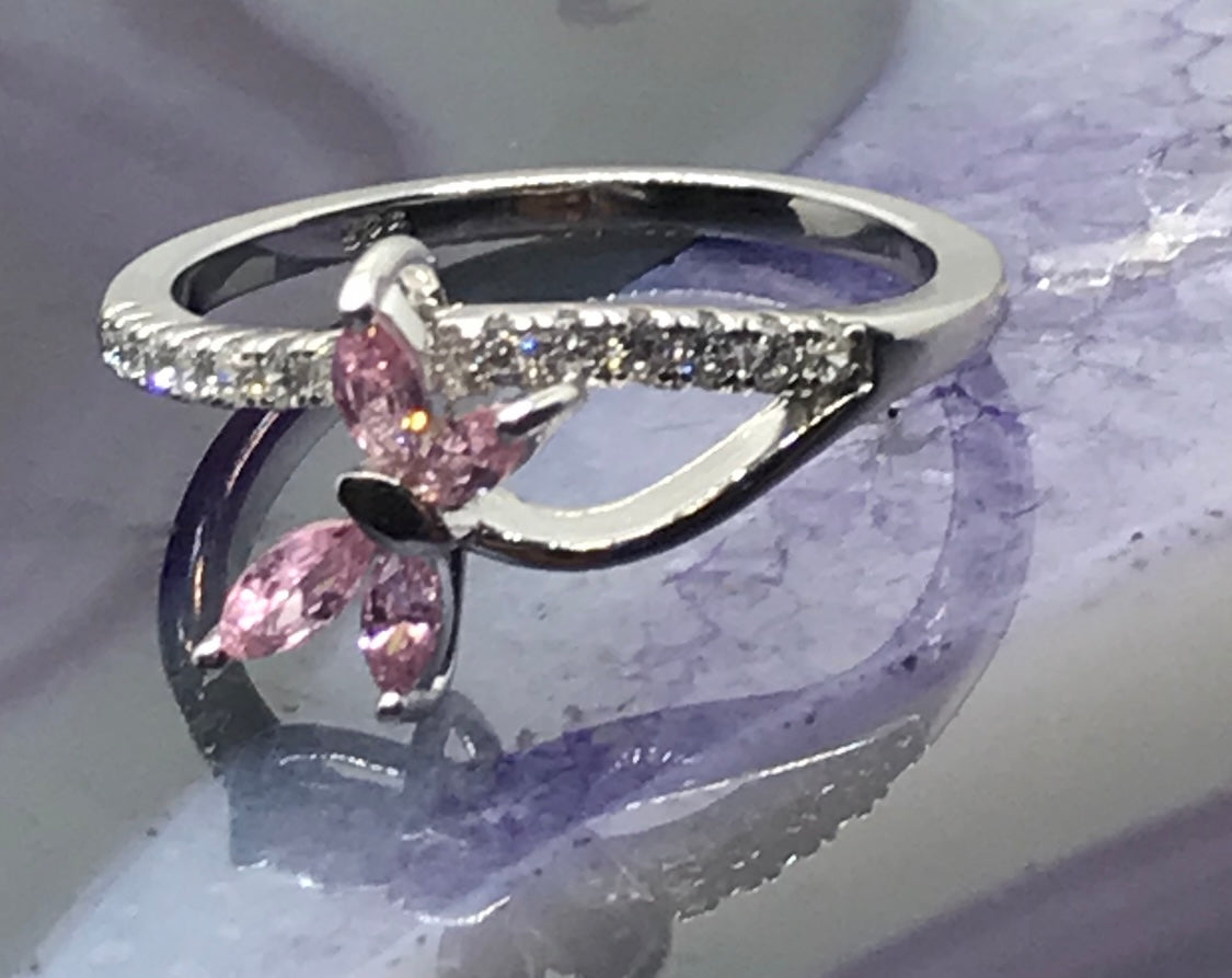 Pink Butterfly Ring