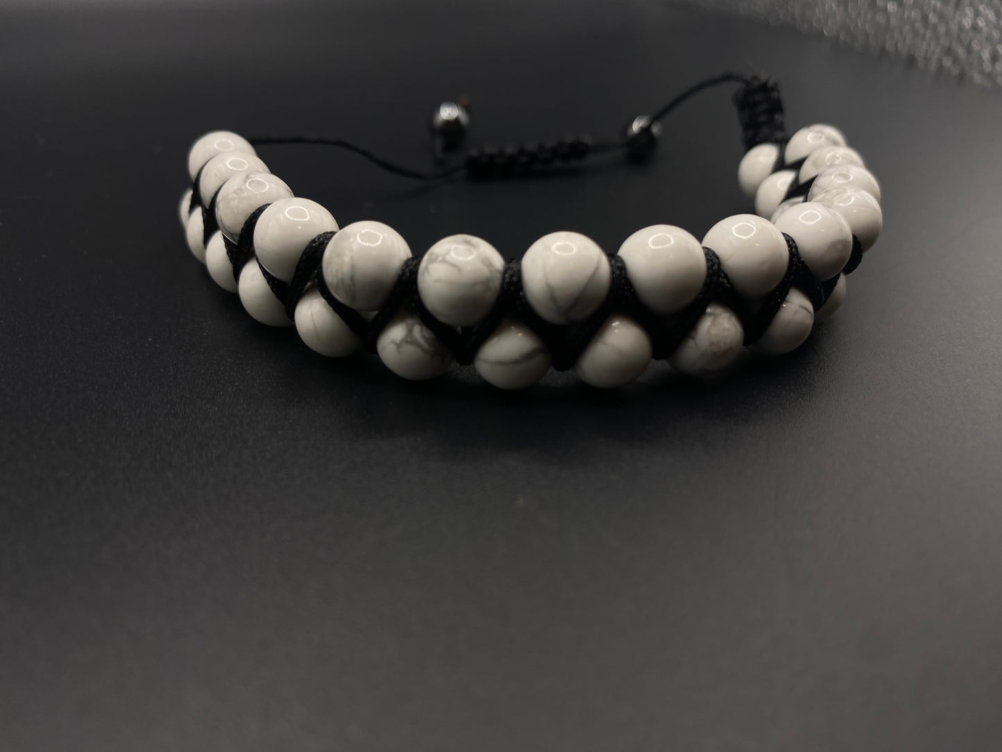Howlite Shamballa Beaded Bracelet