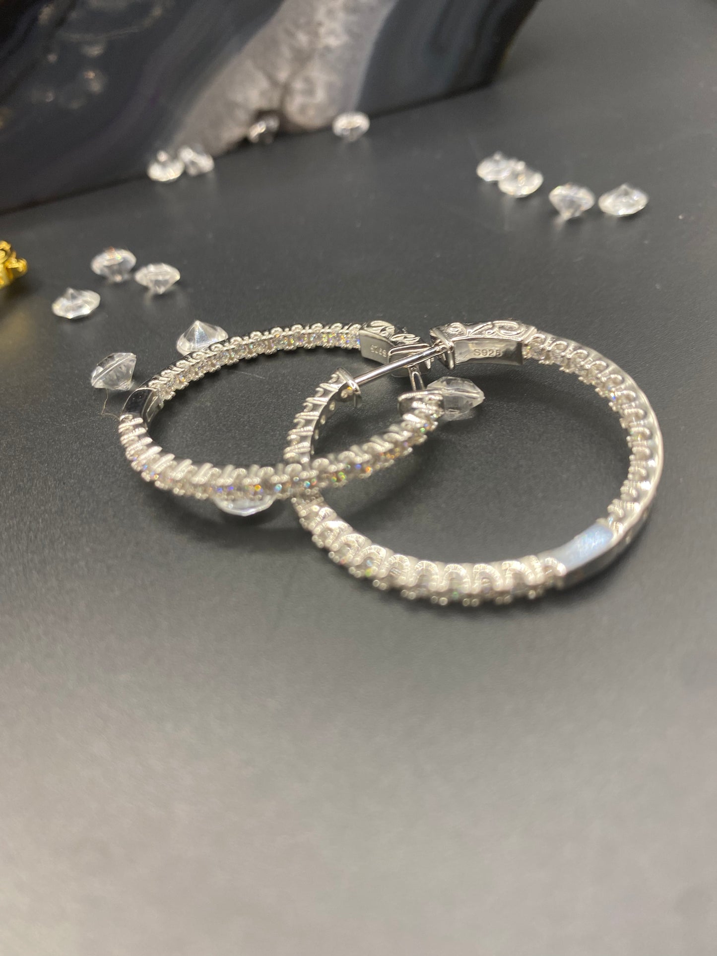 Moissanite Hoop Earrings