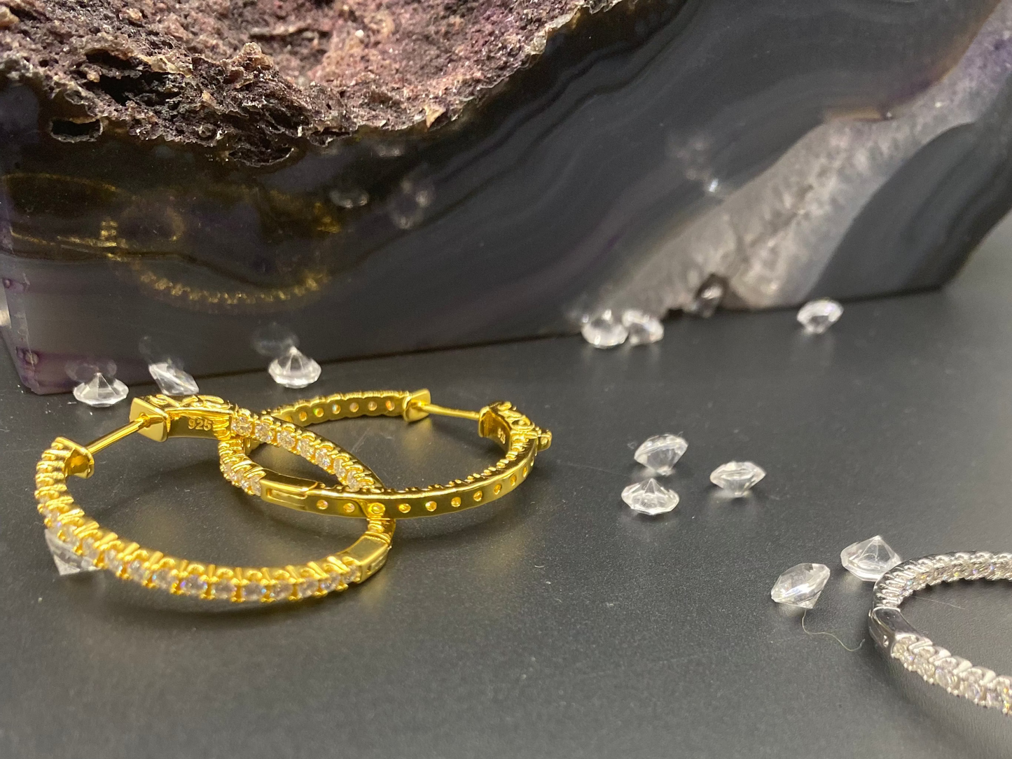 Moissanite Hoop Earrings